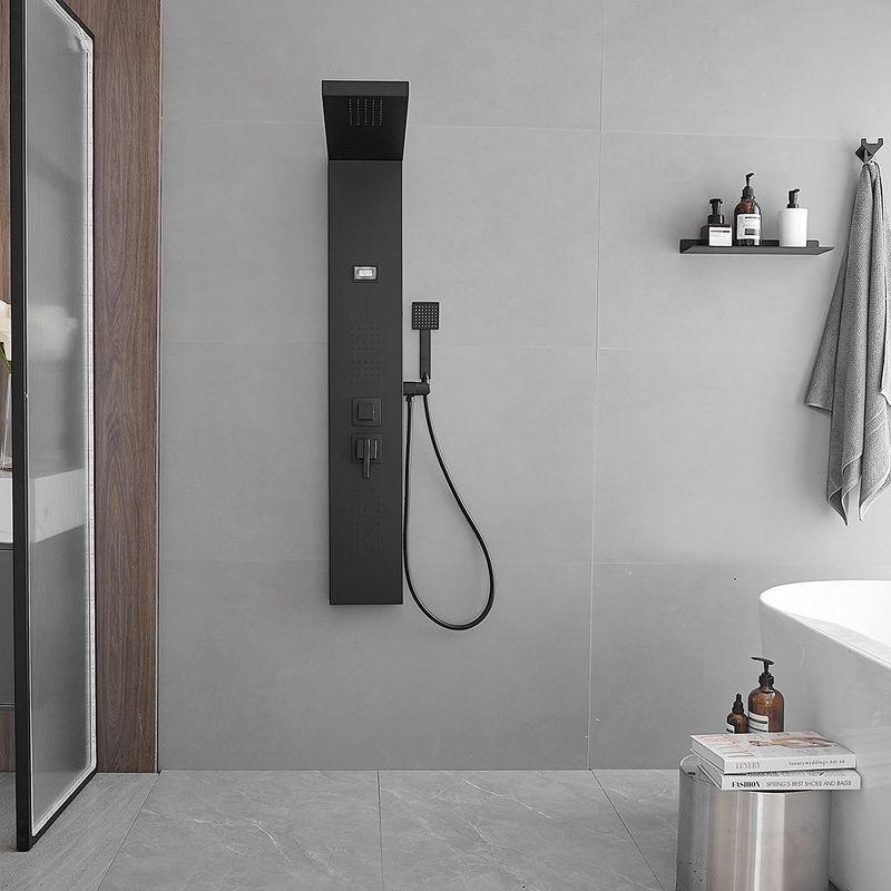 Matte Black 51.57'' Shower Panel with Rainfall Shower Head