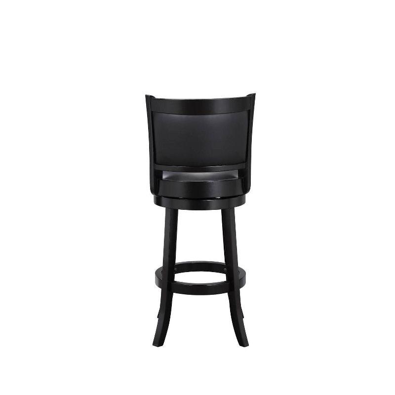 Augusta 29" Black Faux Leather Swivel Wood Bar Stool