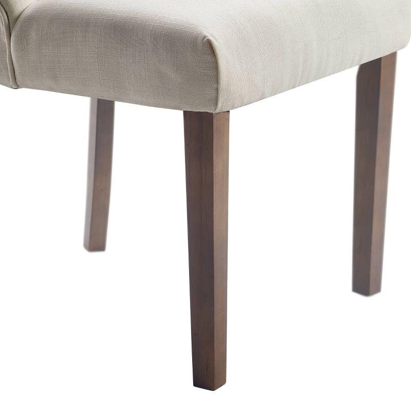 Set of 2 Elmhurst Tufted Side Chair Vintage Cream - Finch: Upholstered, Contoured Back, Wooden Legs