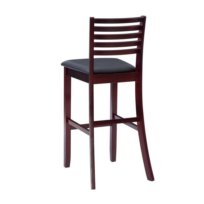 30" Torino Padded Seat Ladder Back Barstool Upholstered Seat - Espresso Wood - Linon