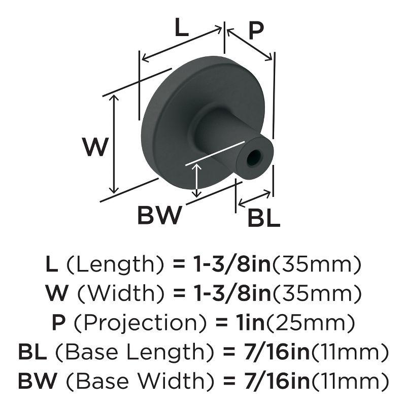 Amerock Versa Cabinet or Furniture Knob, 1-3/8 inch (35mm) Diameter