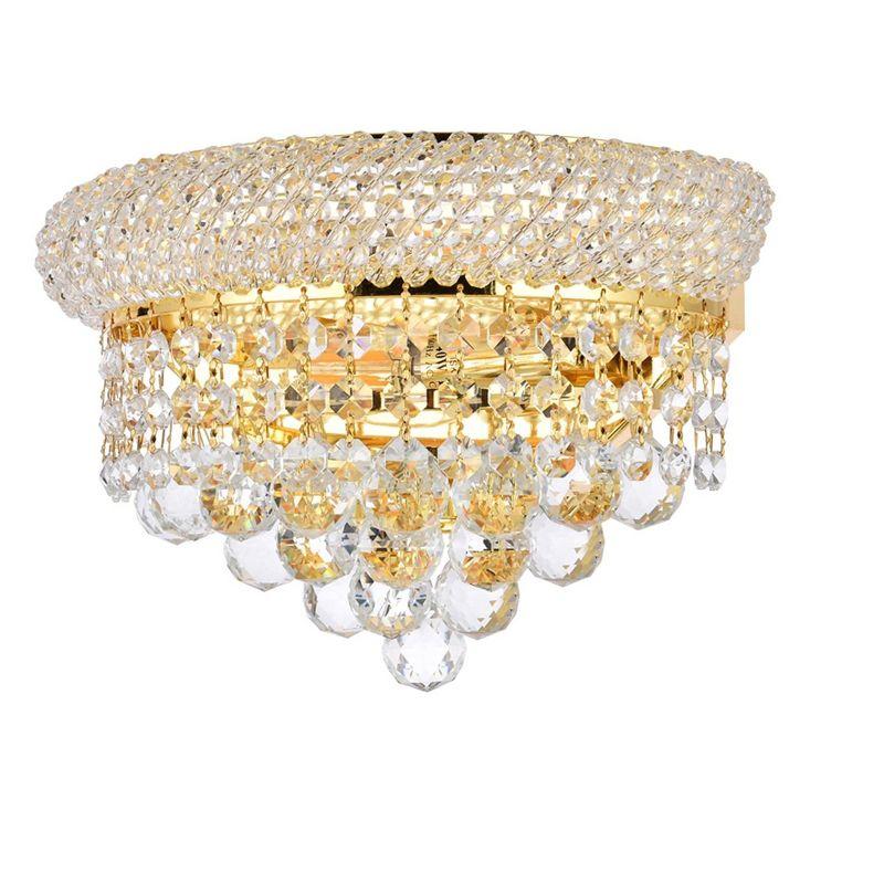 Elegant Lighting Primo 2 light Chrome Wall Sconce Clear Royal Cut Crystal