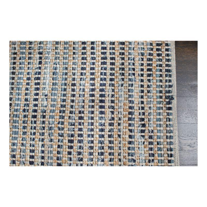 Heirloom Denim and Jute 5' x 8' Handwoven Blue Rug