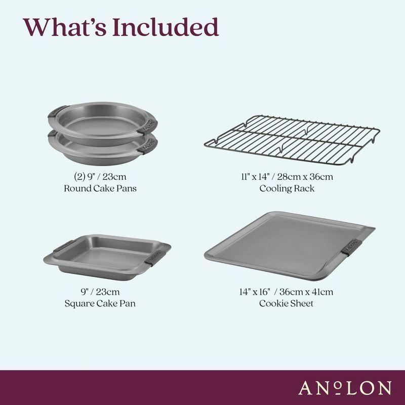 Anolon Advanced Nonstick Bakeware / Baking Set with Silicone Grips