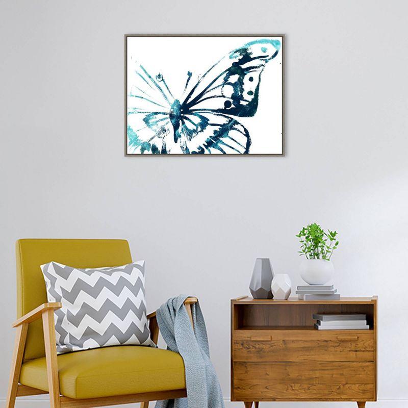 30" x 23" Butterfly Imprint V by June Erica Vess Framed Canvas Wall Art Print - Amanti Art: Modern Decor, Animal Lithograph