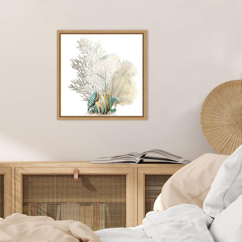 Amanti Art Coral II by Aimee Wilson Canvas Wall Art Print Framed 16 x 16-in.