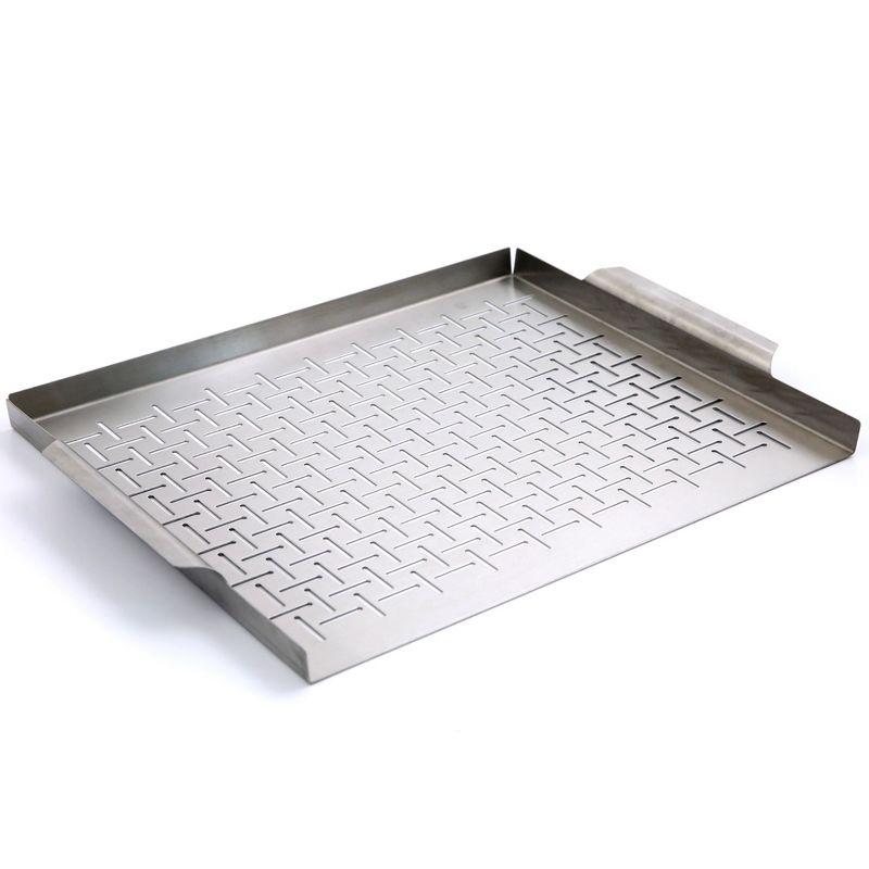 Large Stainless Steel Grill Topper Tray with Handles