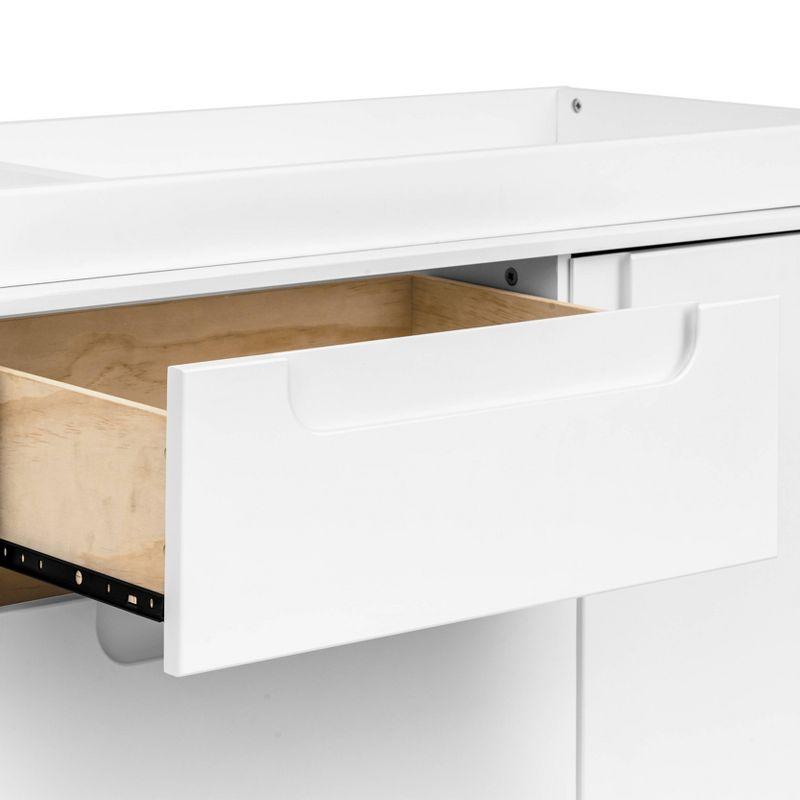 Yuzu Modern White 3-Drawer Dresser with Changing Tray