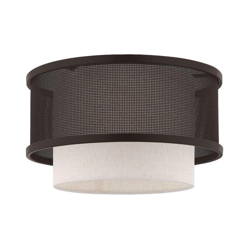 Livex Lighting Braddock 1 - Light Flush Mount in  Bronze