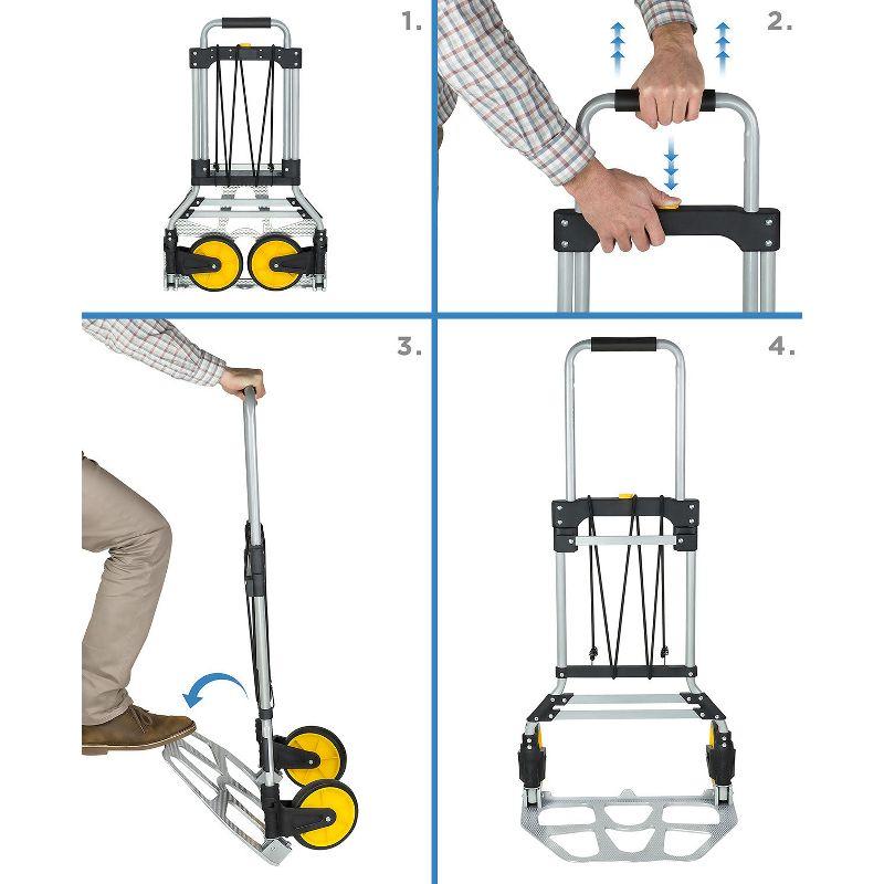 Heavy-Duty Folding Hand Truck with Telescoping Handle and Strap