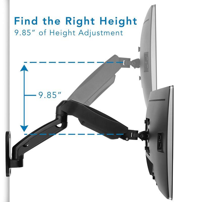 Black Adjustable Full Motion Wall Mount Monitor Arm