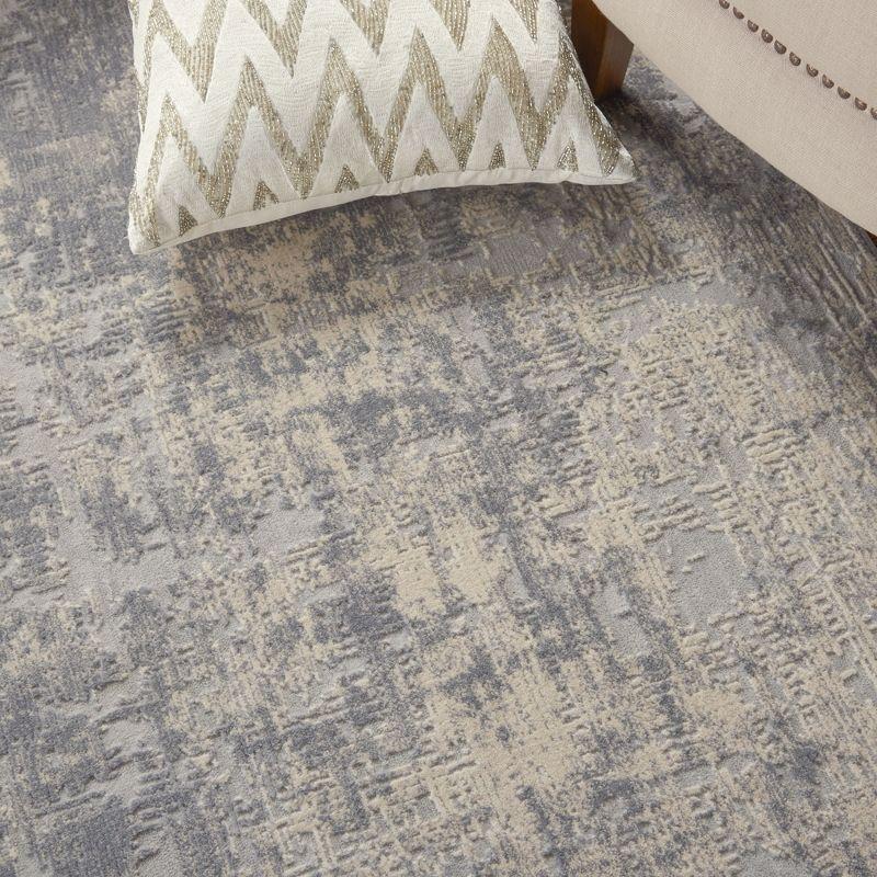 Nourison Rustic Textures Abstract Indoor Area Rug Ivory/Silver 3'11" x 5'11"