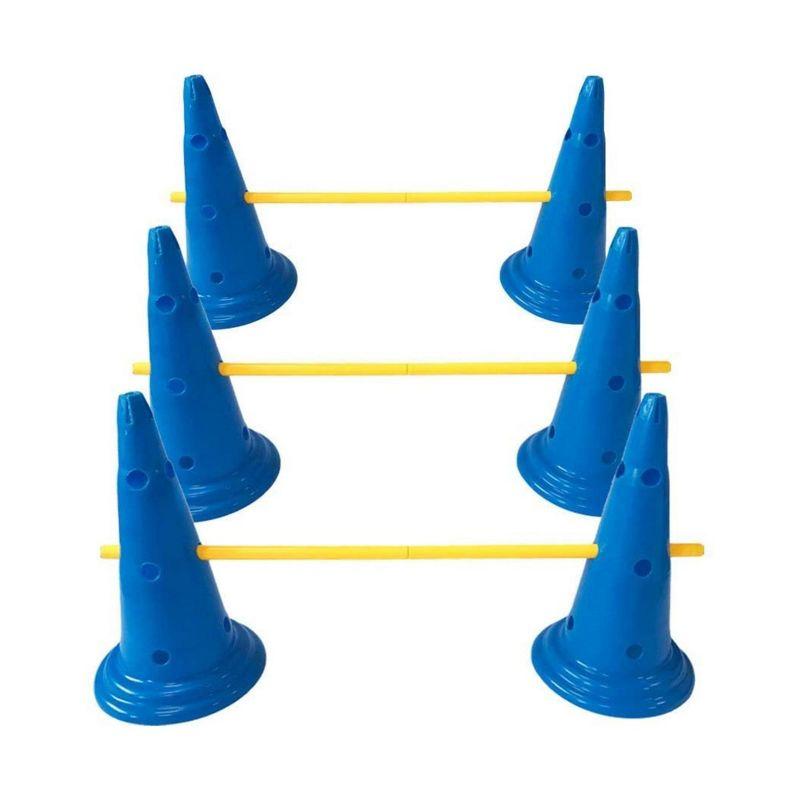 Adjustable Blue and Yellow Plastic Dog Agility Set