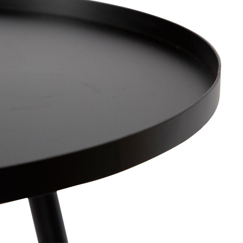 Kate and Laurel Duvall Round Metal Side Table, 20x20x20.5, Black