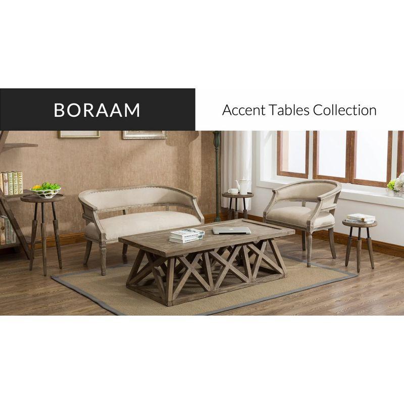 Boraam Colette Reclaimed Wood Side Table Whitewash Finish