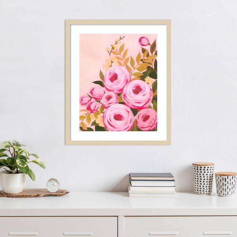 Vibrant Roses II Svelte Natural Framed Graphic Art Print