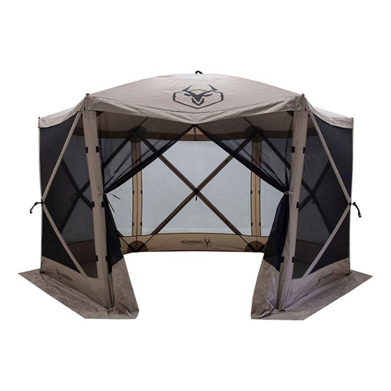 Desert Sand 8-Person 12x12 Pop-Up Gazebo Tent with Mesh Screens