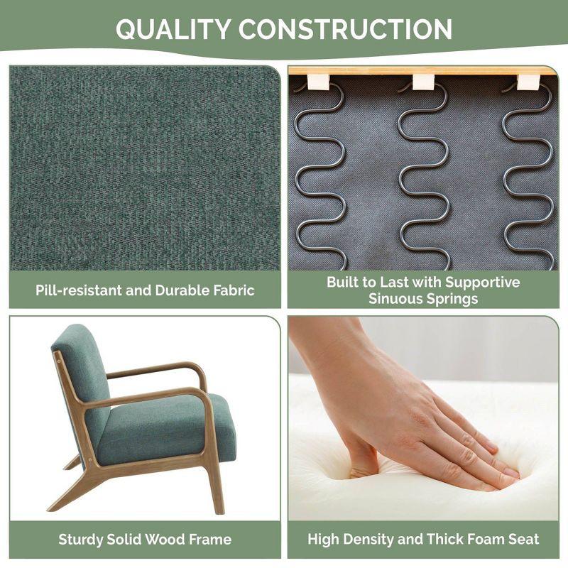 Ink+Ivy Novak Lounge Chair Teal: Upholstered Polyester, Rubberwood Frame, Spot Clean, 300lb Capacity