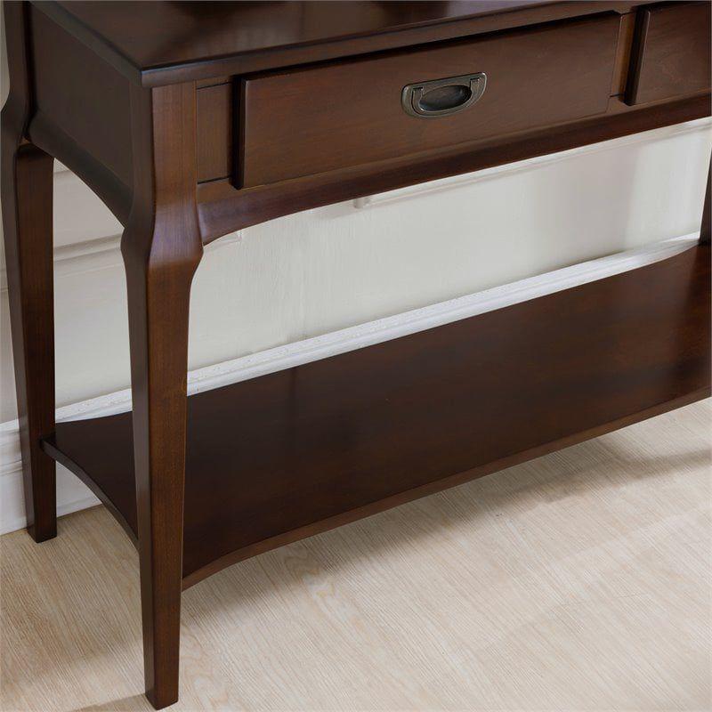 Leick Home Stratus Two Drawer Sofa Table in Heartwood Cherry