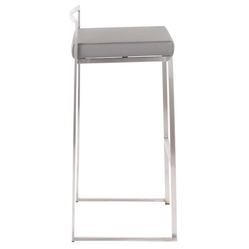 Set of 2 34" Fuji Contemporary Stackable Barstools Gray - LumiSource