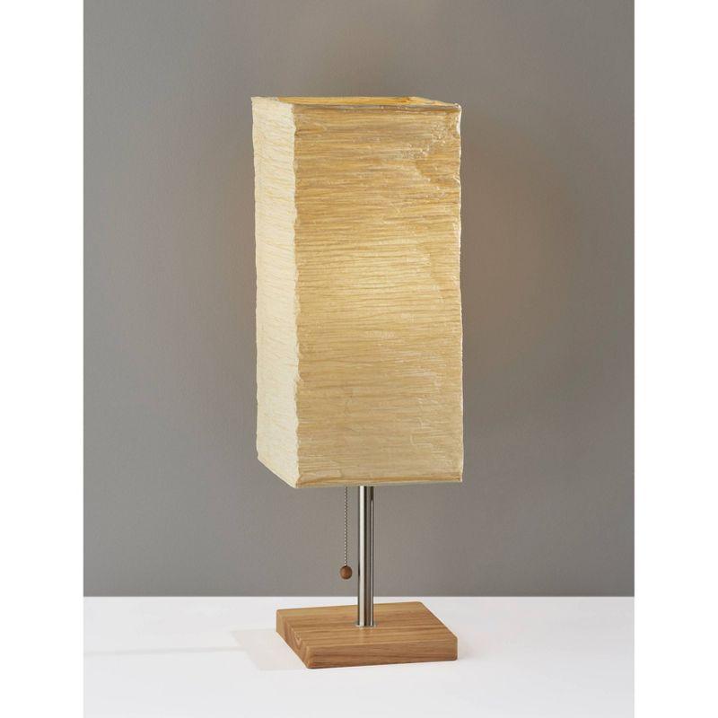 Dune Table Lamp Natural - Adesso: Modern Lighting, ETL Listed, Pull Chain, Wood &amp; Metal