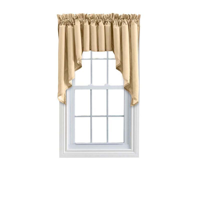 Almond Solid Color Fabric Lined Rod Pocket Valance