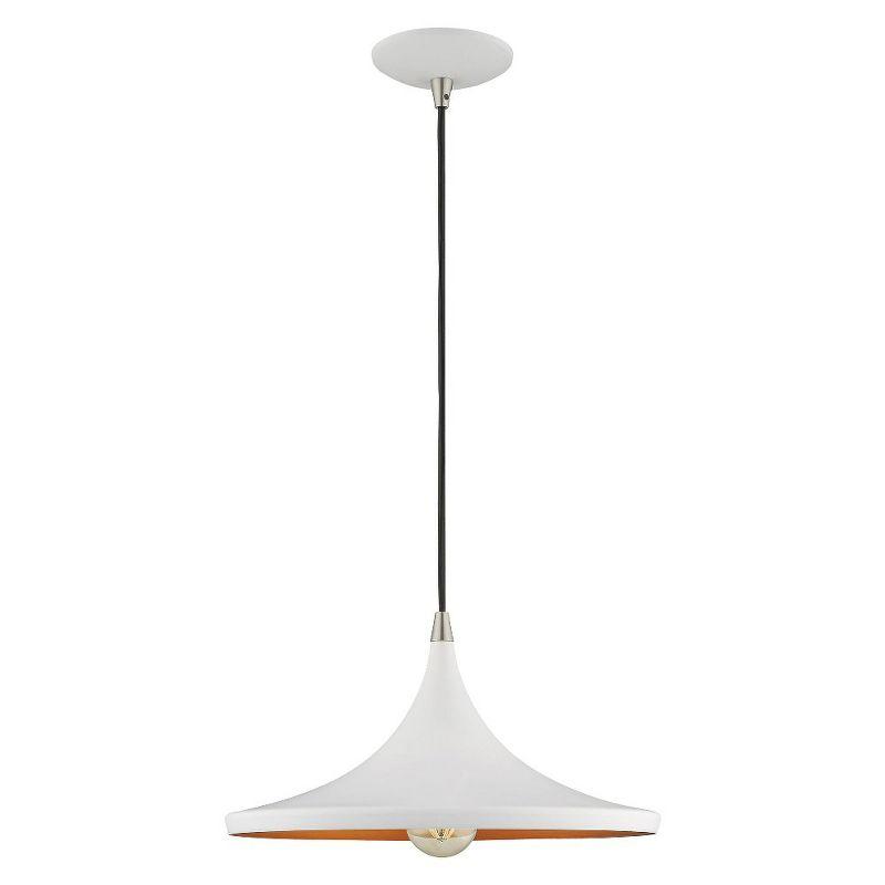 Livex Lighting Metal Shade 1 - Light Chandelier in  White