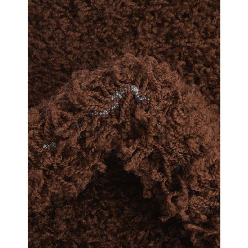 8' x 10' Brown Rectangular Solid Shag Synthetic Rug