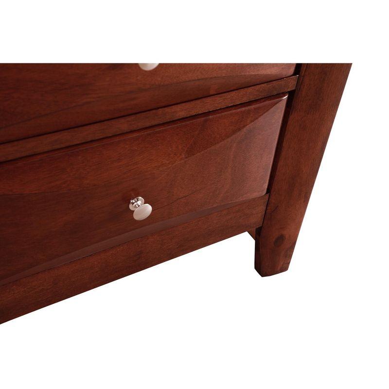 Marilla Cherry Wood 3-Drawer Nightstand, 28" Height