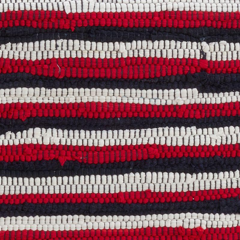 Saro Lifestyle Striped Patriotic Chindi Runner, Multi, 16" x 72"