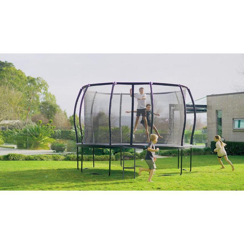 ALLSTAR 12 Ft Round Trampoline for Kids Outdoor Backyard Play Equipment Playset with Net Safety Enclosure and Ladder, Black