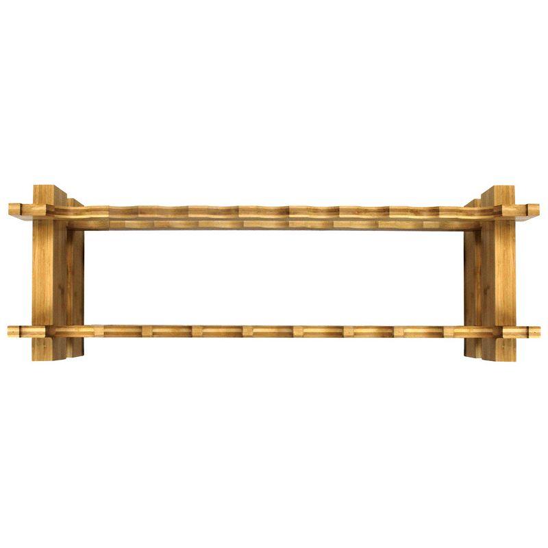 Ocean Star International Solid Wood Floor Wine Bottle Rack in Natural