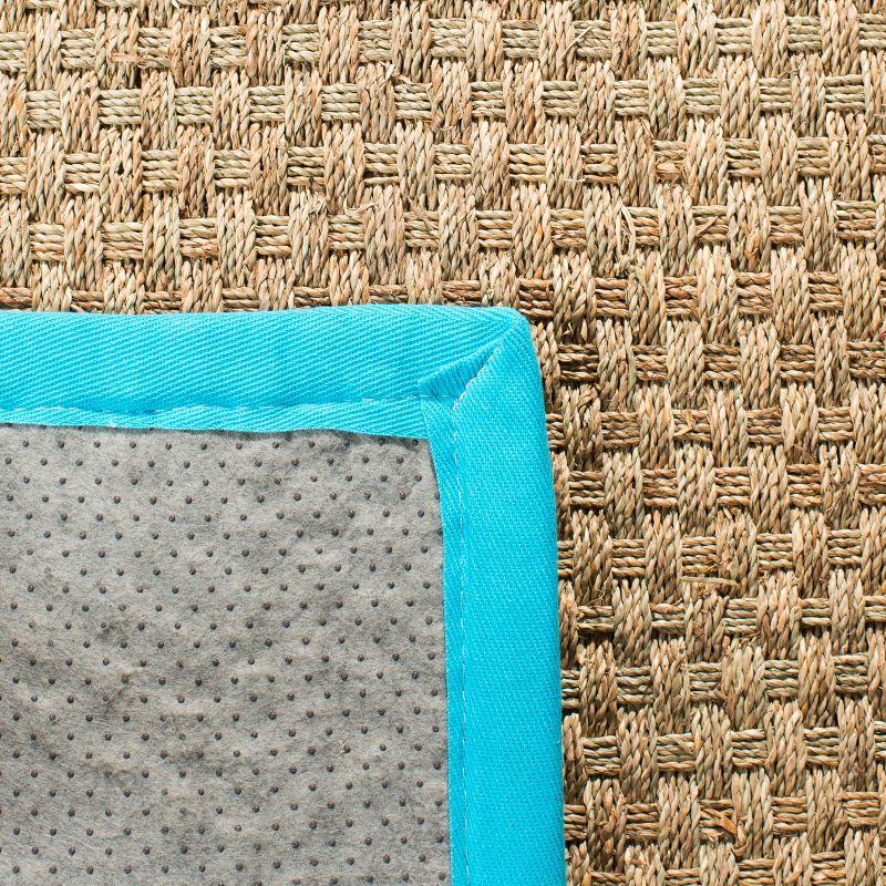 Natural Fiber NF114 Power Loomed Indoor Area Rug - Natural/Turquoise - 6'x6' - Safavieh