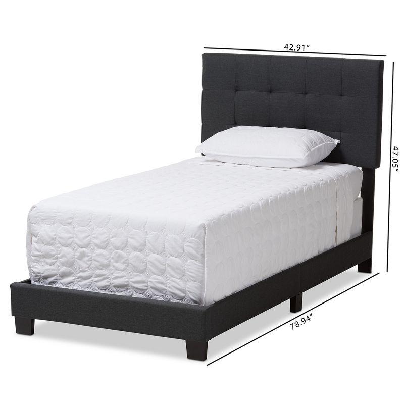 Twin Brookfield Modern and Contemporary Fabric Upholstered Bed - Baxton Studio