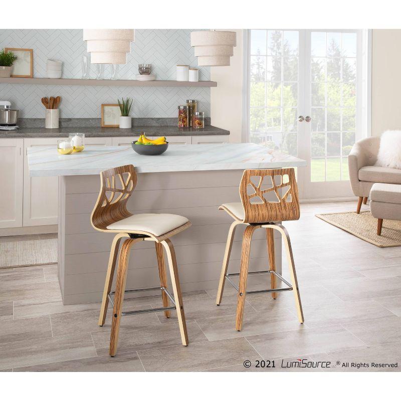 Set of 2 Folia Upholstered Counter Height Barstools - Lumisource