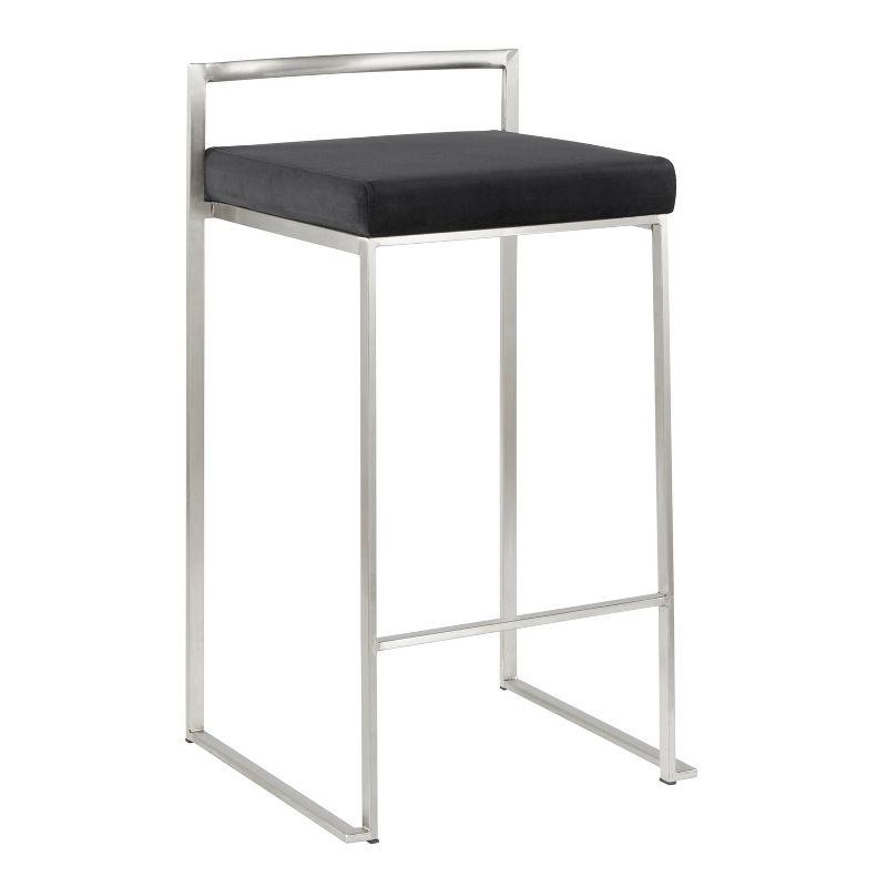 Set of 2 Fuji Contemporary Stackable Barstools - LumiSource