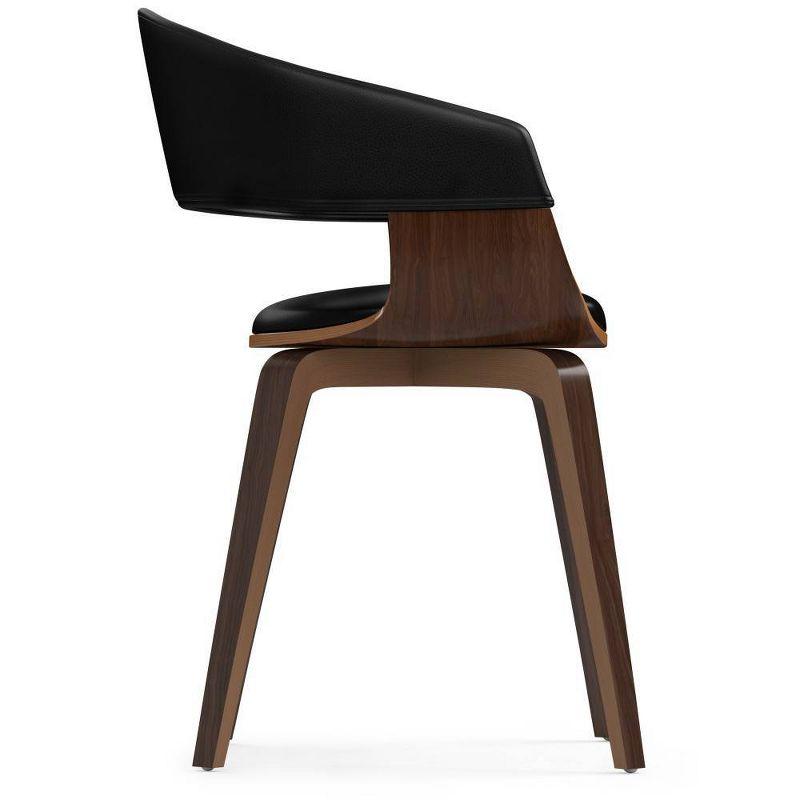 Simpli Home Lowell Bentwood Upholstered Dining Chair with Curved Backrest in Mid-Century Modern Style