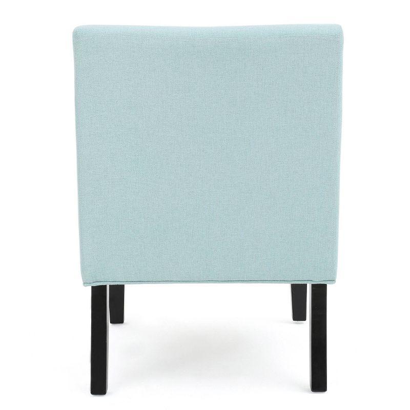 Kassi Accent Chair - Light Blue - Christopher Knight Home: Upholstered Slipper Chair for Living Room, Polyester Fabric, Hardwood Frame