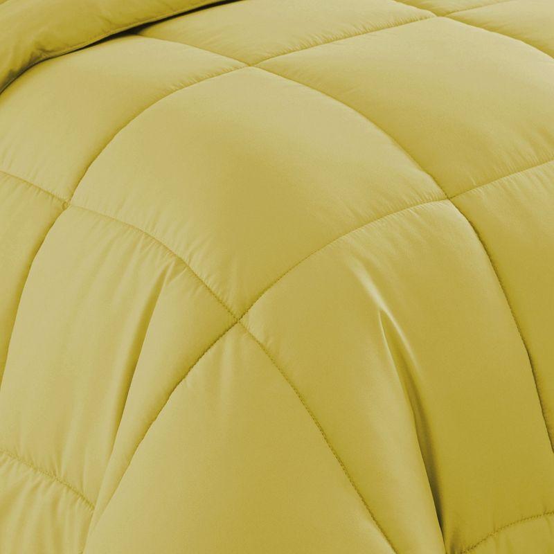 Bed-in-A-Bag Solid Color Comforter & Sheet Set Soft All Season Bedding, Twin XL, Yellow