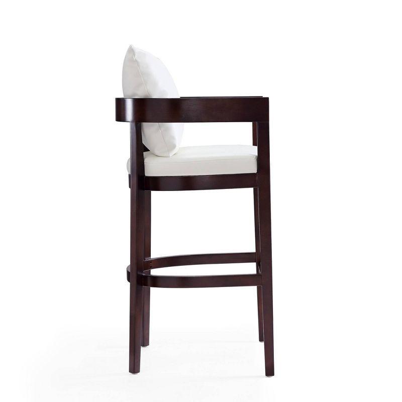 Ritz Upholstered Beech Wood Barstool Ivory - Manhattan Comfort: Gold Footrest, 30.5" Height, No Assembly Required