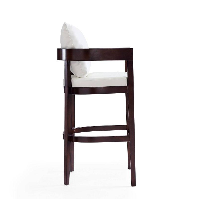 Manhattan Comfort Ritz Ivory Leather Beech Wood Barstool - 38"