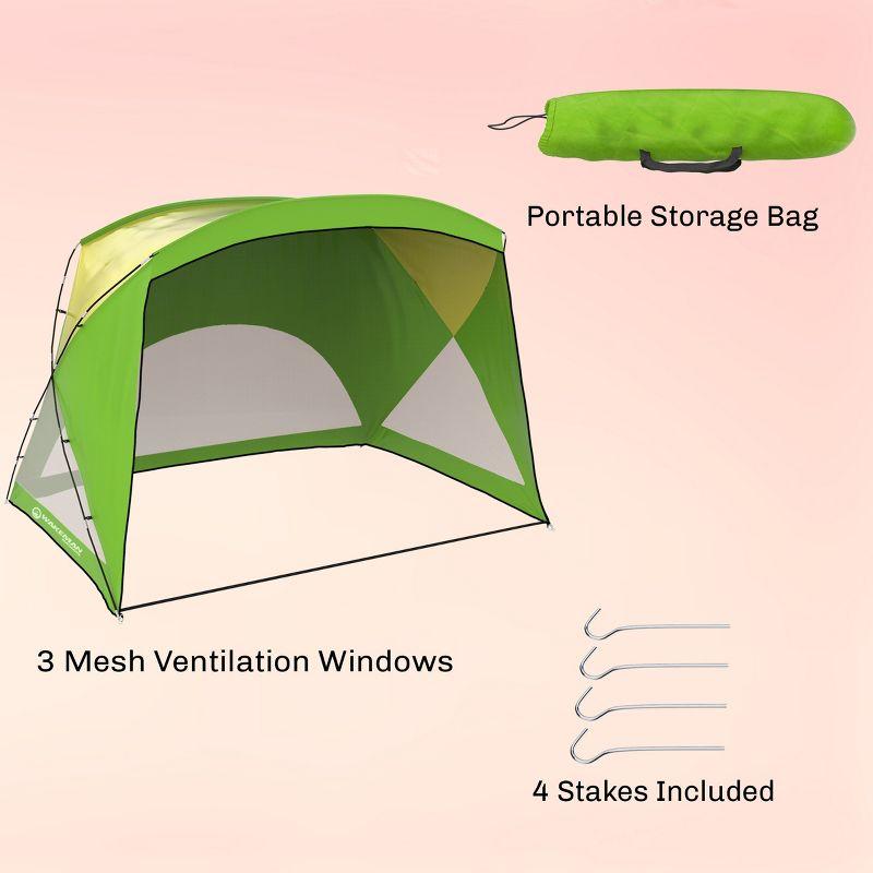 Beach Tent Sun Shelter - Sport Umbrella - UV Protection and Water-Resistant with Carry Bag – Shade Canopy for Families by Wakeman Outdoors (Green)