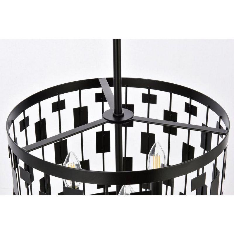 Elegant Lighting Levante 3 lights pendant in black