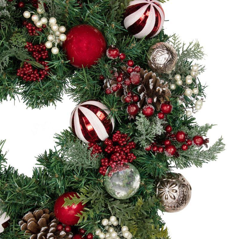 Northlight Ornaments and Pinecones Artificial Pine Christmas Wreath - Unlit - 28"