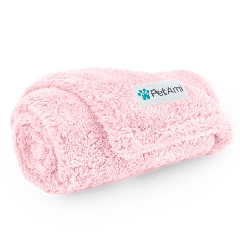 Small Baby Pink Waterproof Sherpa Pet Blanket