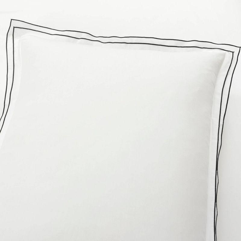 Hampton Double Flange Embroidered Contrast Edge Comforter 3 Pieces Set
