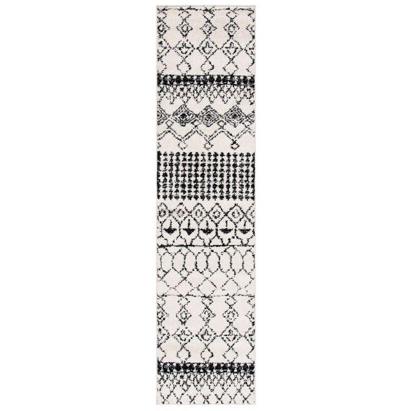 Tulum TUL229 Power Loomed Runner Rug - Ivory/Black - 2'x9' - Safavieh.