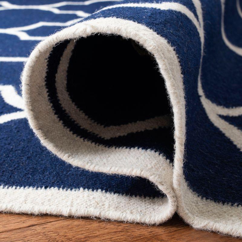 Dhurries DHU632 Hand Woven Area Rug - Navy/Ivory - 6'x9' - Safavieh.