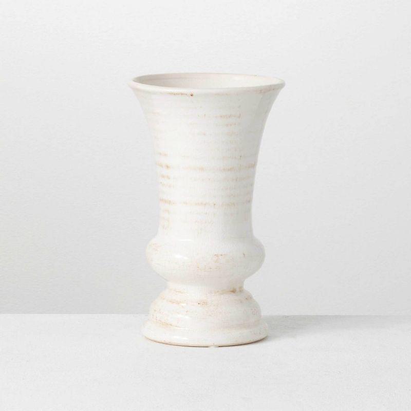 Sullivans Ceramic Urn Vase 10"H Off-White