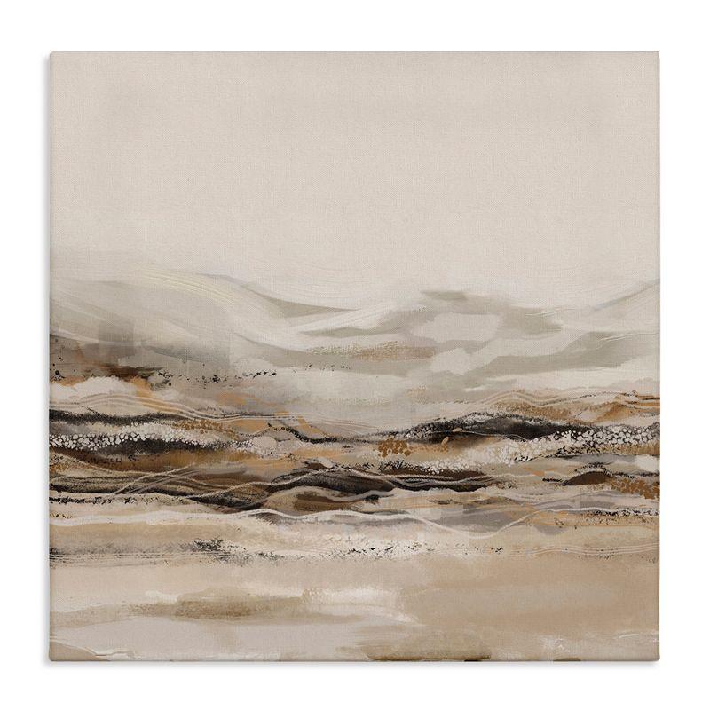 Abstract Mountains Landscape Beige and Brown Canvas Art, 24 x 24